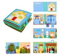 Poudya Quiet Book a partire da 1 anno, Montessori Silenzioso libro con, abilità motorie e colori per imparare le abilità motorie e i colori, libro silenzioso per viaggi e casa, giocattolo regalo a