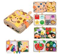 Poudya Quiet Book da 1 anno, libro silenzioso Montessori con motricità fine e apprendimento dei colori, libro silenzioso per viaggi e casa, regalo giocattolo da 1, 2, 3, 4, 5 anni per bambine e