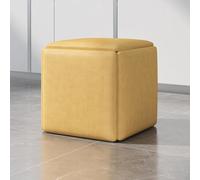 Pouf 5 in 1 con ruote girevoli, poggiapiedi mobile e divano impilabile, in pelle sintetica, ottomana per soggiorno e camera da letto (A 45 x 45 cm)