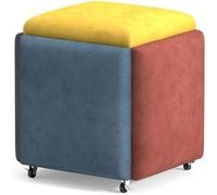 Pouf 5 in 1 impilabile con ruote girevoli, sgabello cubo creativo per salone e camera da letto, sedia quadrata multifunzionale per trucco disponibile in 5 colori