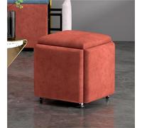 Pouf a cubo girevole 5 in 1 con rotelle, versatile sgabello impilabile divano ottomano e toletta rimovibile per soggiorno, decorazione domestica e risparmio di spazio