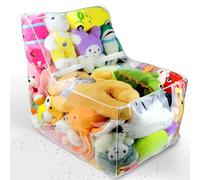 Pouf a forma di animale in peluche trasparente per bambini impermeabile grande pouf imbottito portaoggetti creativo giocattoli in PVC per organizzare le stanze dei bambini e dei bambini