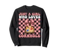 Pouf a Forma di Civetta «Just A Girl Who Loves Cornhole Player» Felpa