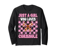 Pouf a Forma di Civetta «Just A Girl Who Loves Cornhole Player» Maglia a Manica