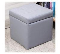 Pouf a forma di cubo, in ecopelle, con cerniera superiore organizer