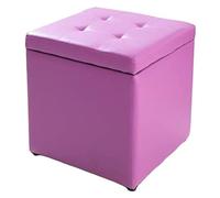 Pouf a forma di cubo in finta pelle, cassapanca per giocattoli con cerniera sulla parte superiore