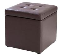 Pouf a forma di cubo, in finta pelle, con cerniera superiore