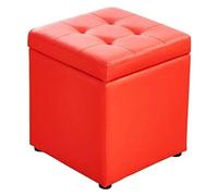 Pouf a forma di cubo, in finta pelle, con cerniera superiore, organizer da 30 x 30 x 35 cm