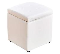 Pouf a forma di cubo, in finta pelle, con cerniera superiore, organizer da 30 x 30 x 35 cm