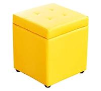 Pouf a forma di cubo, in finta pelle, con cerniera superiore, organizer da 30 x 30 x 35 cm