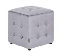 Pouf a forma di Cubo in velluto grigio Wisconsin