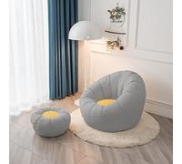 Pouf a forma di petalo con poggiapiedi, ideale per riporre giocattoli e lettini in memory foam, design morbido e accogliente per la stanza dei giochi o il soggiorno dei bambini