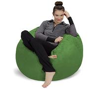 Pouf a sacco in peluche ultra morbido in memory foam, con rivestimento in microvelluto, con imbottitura in schiuma e accessori, per camera da letto da 90 cm, verde chiaro