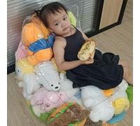 Pouf a sacco per riporre animali di peluche, trasparente, per, divano, camera da, divano, pavimento di gioco, camera da, stanza degli adulti, lettura dei bambini (giocattoli di