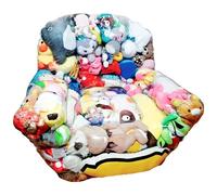 Pouf a sacco trasparente extra large da 180 l, 70,1 cm, per la stanza dei giochi e l'organizzazione dei giocattoli (180 L)