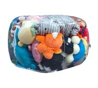 Pouf a sacco trasparente extra large da 180 l, 70 cm, per la stanza dei giochi e l'organizzazione dei giocattoli (50 L)