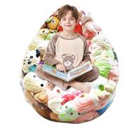 Pouf a sacco trasparente extra large da 180 l, 70 cm, per la stanza dei giochi e l'organizzazione dei giocattoli (150 l)