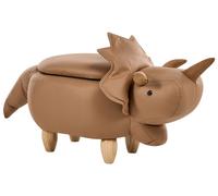 Beliani Pouf Animaletto Forma di Triceratopo Tessuto marrone