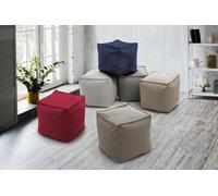 Talamo Italia - Pouf Annalaura, Pouf multifunzione, Poltroncina relax in tessuto imbottito, 100% Made in Italy, 45x45h45 cm, Grigio