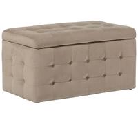 Pouf Cassapanca Imbottito in Velluto Marrone Chiaro Stile Chesterfield Michigan