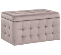 Pouf Cassapanca Imbottito in Velluto Rosa Stile Chesterfield Michigan