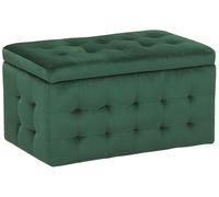 Pouf Cassapanca Imbottito in Velluto Verde Scuro Stile Chesterfield Michigan