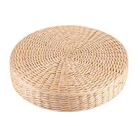 Pouf con Cuscino Tatami Rotondo Addensato per la Cerimonia del tè Zen, Cuscino Traspirante per Divano per Sedia Yoga, 11,8x11,8x2,0 Pollici, Materiale Tifa Fatto a Mano
