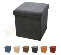 Pouf Contenitore Cassapanca Pouff Pieghevole Cubo Poggiapiedi Divano in Tessuto