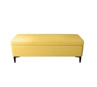 Pouf contenitore con piano ribaltabile base moderna in metallo panca imbottita rettangolare panca portascarpe multifunzionale per soggiorno camera da letto negozio (120×40×43 cm/giallo)