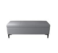 Pouf contenitore con piano ribaltabile base moderna in metallo panca imbottita rettangolare panca portascarpe multifunzionale per soggiorno camera da letto negozio (150×40×43 cm/grigio medio)