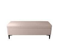 Pouf contenitore con piano ribaltabile base moderna in metallo panca imbottita rettangolare panca portascarpe multifunzionale per soggiorno camera da letto negozio (150×40×43 cm/rosa chiaro)