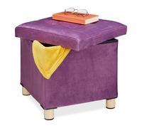 Pouf contenitore con vassoio Puff poggiapiedi Tavolino da caffè 80 kg Velluto