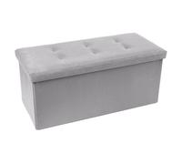 Pouf Contenitore Doppio in Tessuto o Velluto - Cassapanca 76x34x34h cm