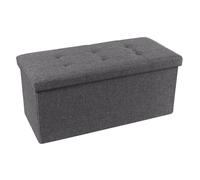 Pouf Contenitore Doppio in Tessuto o Velluto - Cassapanca 76x34x34h cm