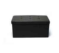 POUF CONTENITORE ECOPELLE PANCA BAULE IMBOTTITO NERO