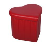Pouf Contenitore Imbottito in Ecopelle a forma di Cuore 45x41x37 cm