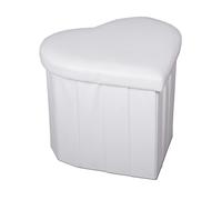 Pouf Contenitore Imbottito in Ecopelle a forma di Cuore 45x41x37 cm