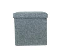 Pouf Contenitore Imbottito Salvaspazio Portaoggetti Modello Liner Grigio