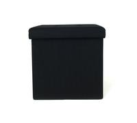 Pouf Contenitore Imbottito Salvaspazio Portaoggetti Modello Liner Nero