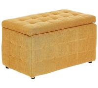 Pouf contenitore in tessuto giallo con coperchio Michigan