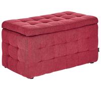 Pouf contenitore in tessuto rosso con coperchio Michigan