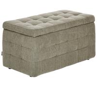 Pouf contenitore in tessuto verde oliva con coperchio Michigan