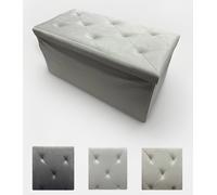 POUF CONTENITORE IN VELLUTO POUFF PANCA GURU CON IMPUNTATURE 76X38X38 CM