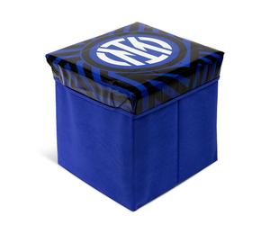 Pouf Contenitore Inter Panca Baule Poggiapiedi 31x31x32cm Arredo Calcio 6741