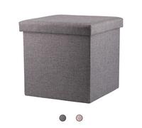 Pouf contenitore multiuso effetto lino 38x38xh.38 cm, Sibilla