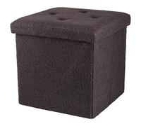 Pouf contenitore multiuso effetto teddy, grigio, Sibilla