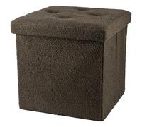 Pouf contenitore multiuso effetto teddy, verde, Sibilla