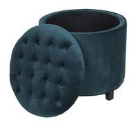 Galileo Casa 2191331 Pouf Contenitore Velluto Blu 55 x 55 cm, Blu