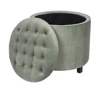 Galileo Casa 2191333 Pouf Contenitore Velluto Tiffany 55x55cm, Verde
