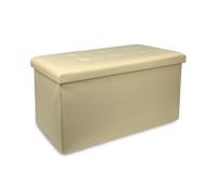 Pouf contenitore panca baule ecopelle sgabello arredo salotto 38x38x76cm 4184